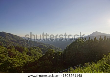 blue sky above high mountain landscape in daytime, Japanese alps, Hakuba, Japan  