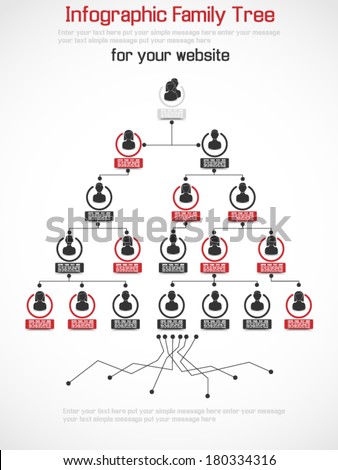 INFOGRAPHIC FAMILY TREE RED