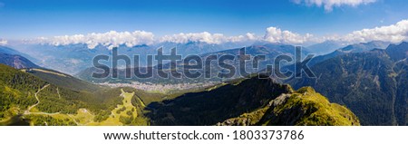 Aerial view of Aprica Pass, Valtellina, Italy