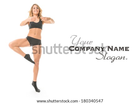 Beautiful Hip-hop dancer against a white background