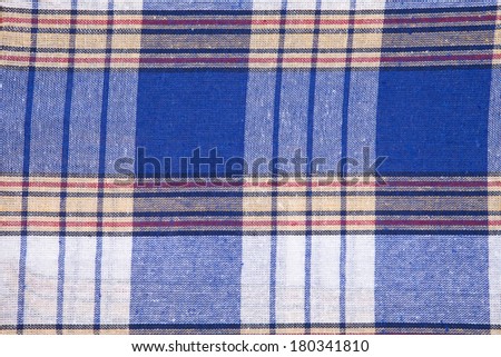 A blue, striped piece of fabric.