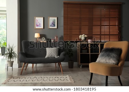 Living room interior with stylish furniture. Idea for design