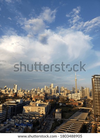Skyline of Toronto at just before sunset