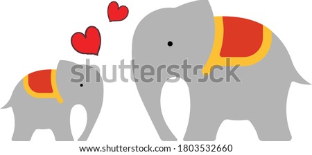Two Lovely elephants family vector design for back to school kids teacher learning.