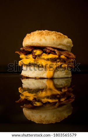 
Burger photo with black background