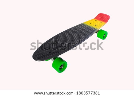 kids skateboard multicolored on white background isolate