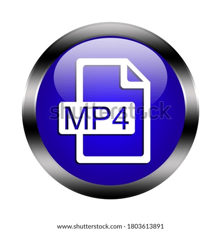 mp4 button icon isolated, 3d illustration