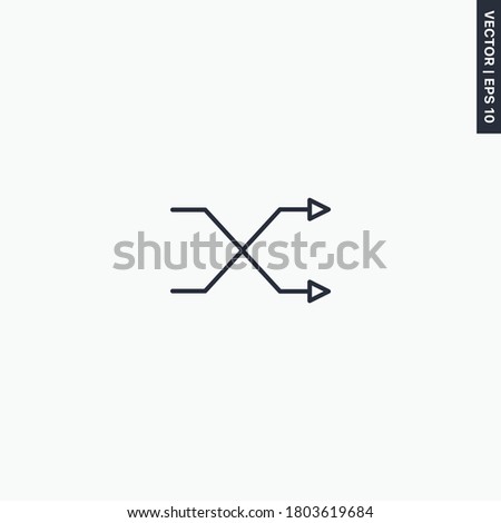 Random play, linear style sign for mobile concept and web design. Symbol, logo illustration. Pixel perfect vector graphics