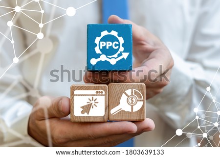 PPC Pay Per Click Web Business Promotion SEO Digital Marketing Concept. Royalty-Free Stock Photo #1803639133