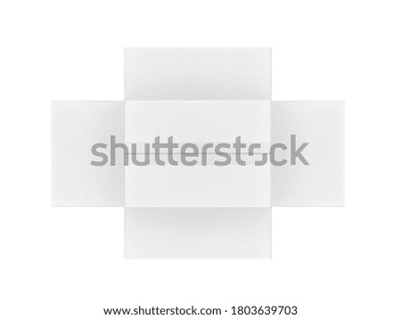 Opened cardboard package box upside down Isolated on White Background