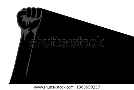 Black fist on black background. Icon. Banner. Black Lives Matter. Blackout. Social justice concept. Vector. Royalty-Free Stock Photo #1803650239