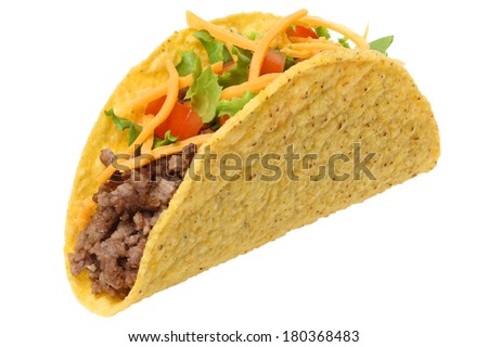 Taco, cutout on white background Royalty-Free Stock Photo #180368483