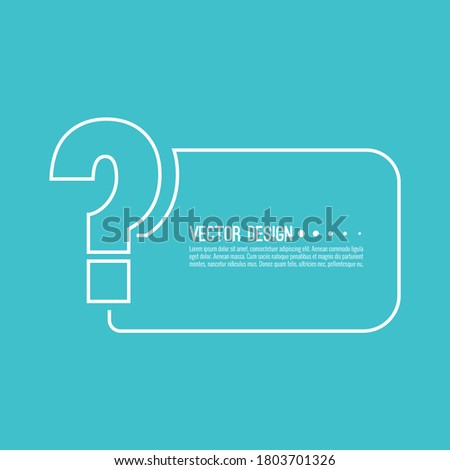 Question mark icon. Help banner. FAQ sign on blue background. vector. minimal, outline. Quiz symbol. Royalty-Free Stock Photo #1803701326