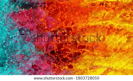 Abstract watercolor background with coloured spectrum, top shot.