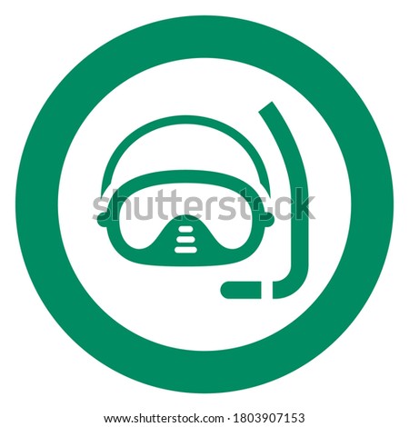 scuba mask, circle trendy icon on a white background