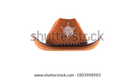 cowboy sheriff hat isolated on white background Royalty-Free Stock Photo #1803908983