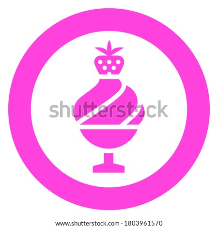 ice cream, circle trendy icon on a white background