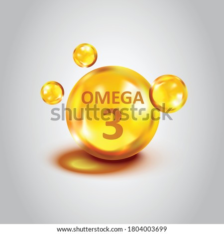Omega 3 icon in flat style. Pill capsule vector illustration on white isolated background. Organic vitamin nutrient oil fish business concept. Royalty-Free Stock Photo #1804003699