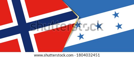 Norway and Honduras flags, two vector flags symbol of relationship or confrontation.