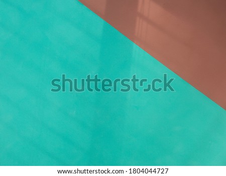 Pastel Turquoise Tiffany Green Wall Background Texture with Window Shadows