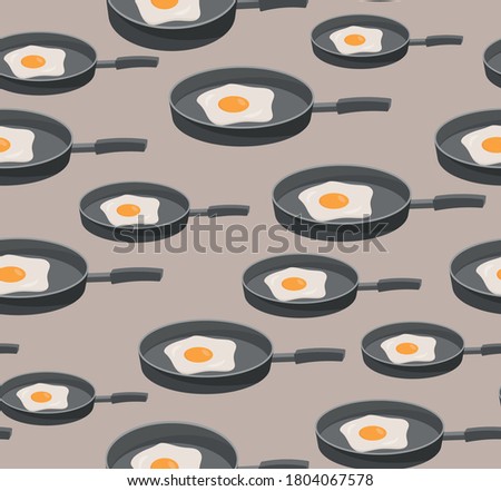 Vector illustration of fried eggs seamless pattern eps