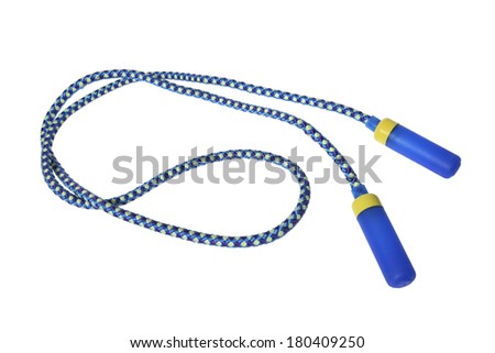 child's jump rope on white  Royalty-Free Stock Photo #180409250