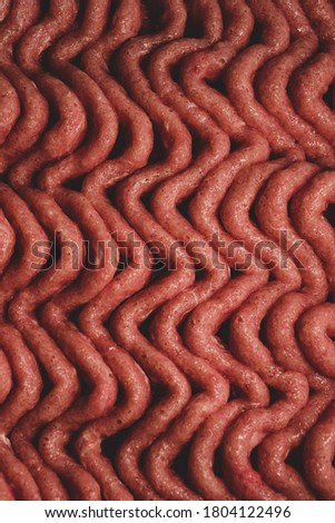 Macro close up photo of   Raw Ground Beef