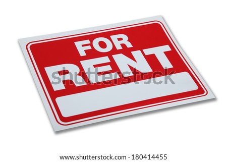 For Rent sign on white background