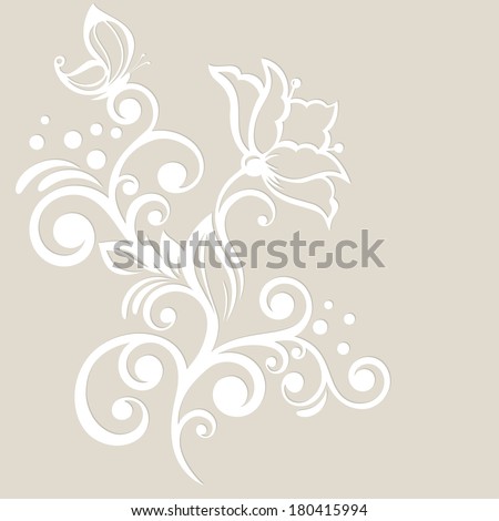 Floral background. Wedding card or invitation with abstract floral background.