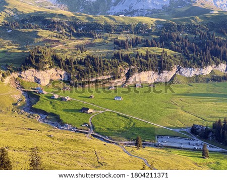 Alpine meadows and pastures on the slopes of the Uri Alps mountain massif, Melchtal - Canton of Obwald, Switzerland