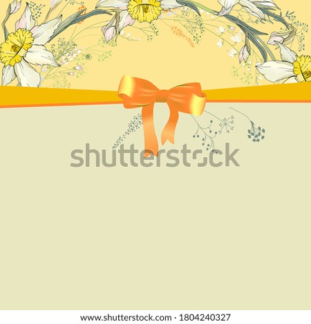 Square greeiting card with floral elements for festive and season design