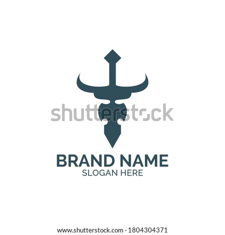 Bull Sword Creative Logo Vector