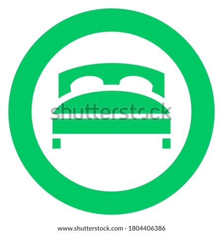 Double bed, circle trendy icon on a white background