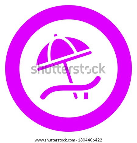 Beach umbrella, circle trendy icon on a white background