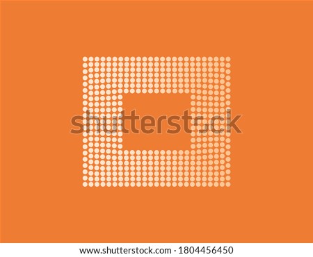 An illustration of orange dotted square art with orange background.