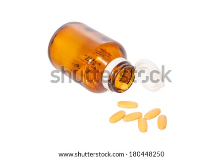 vitamin C and bottle isolated on white