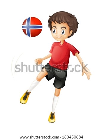 Illustration of a soccer player from Norway on a white background