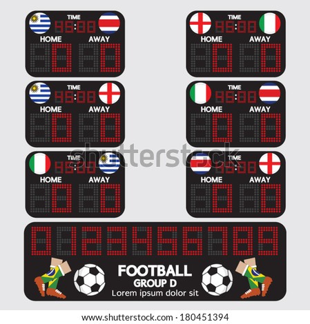 Scoreboard Football Tournament Vector Illustration