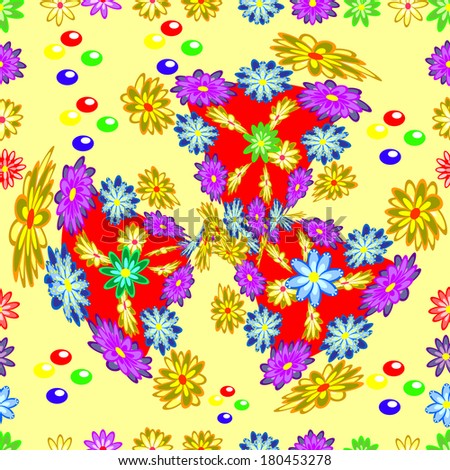 floral pattern with vivid decorative flowers 