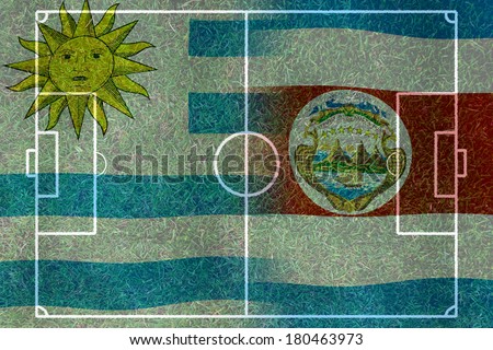 Soccer 2014 ( Football ) Uruguay and Costa Rica
