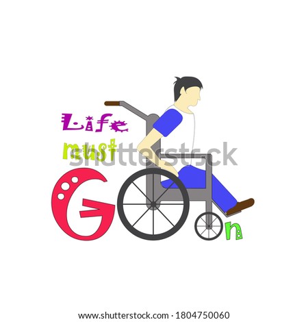 vector illustration graphics of physically disabled. Even though they have shortcomings, they are still enthusiastic and don't give up on living like normal people because life must go on.