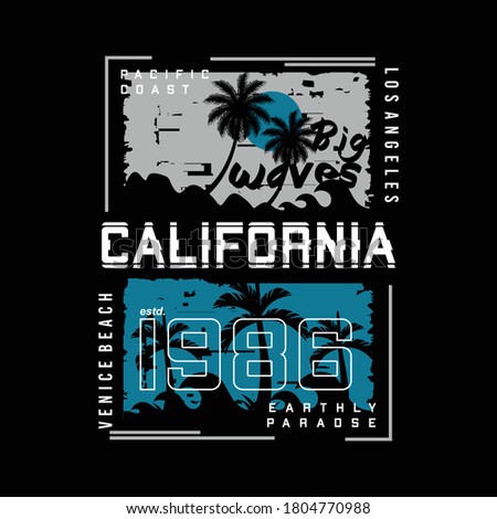 los angeles california beach summer graphic typography t shirt vector illustration