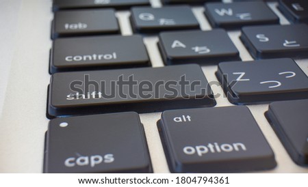 Close up the keys on the computer keyboard