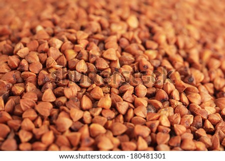 Raw buckwheat, close-up