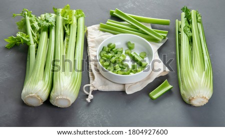 Fresh celery. View from above