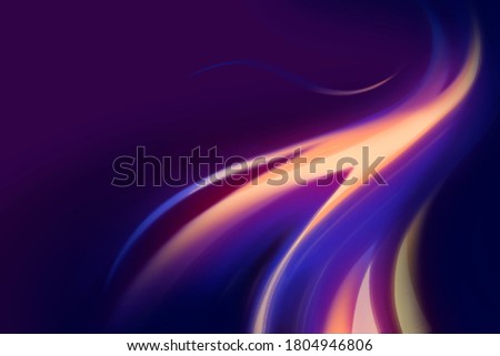 Background with bright neon wave element on dark