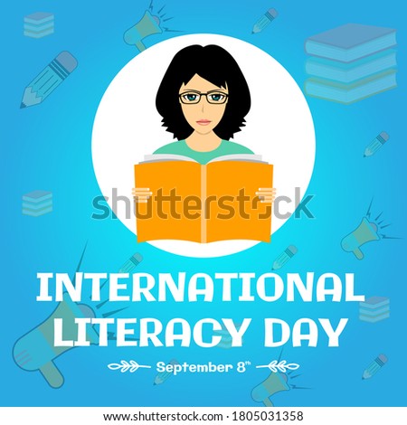 Vector illustration International Literacy Day, poster or banner for International Literacy Day.