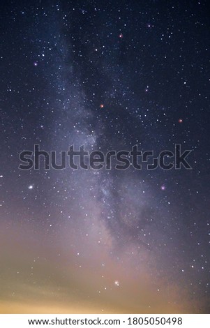 Milky way with light pollution