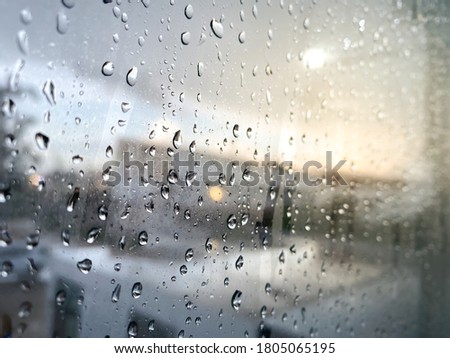 Rain drop on the glass 