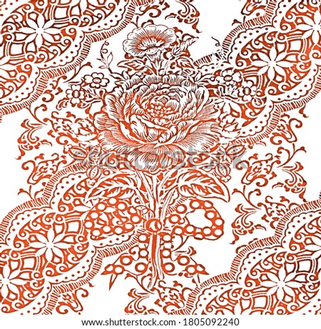Floral batik texture repeat modern pattern
